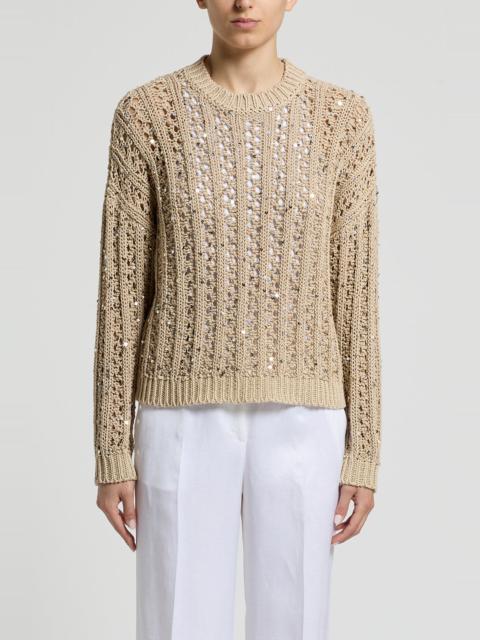 PESERICO Round Neck Sequin Sweater