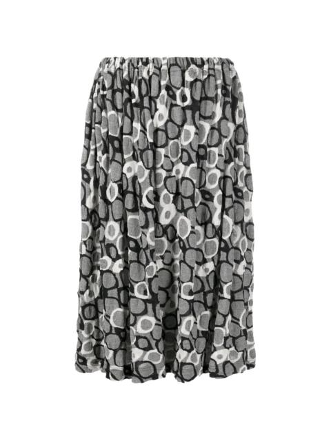 abstract patterned midi skirt