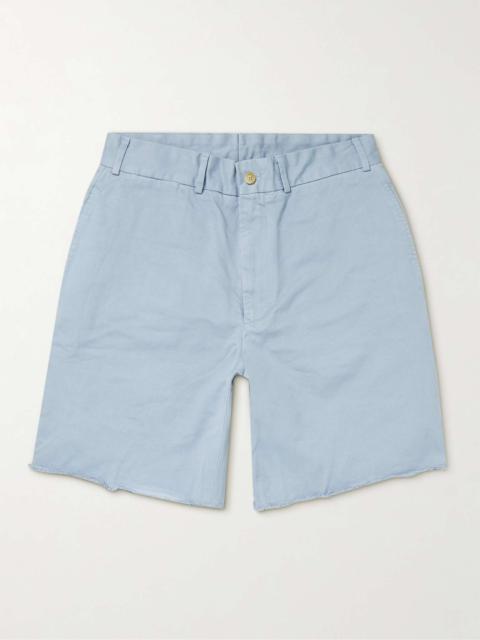 BEAMS PLUS Wide-Leg Distressed Cotton-Gabardine Bermuda Shorts