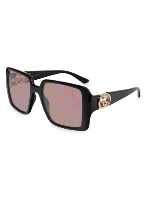 GUCCI Women's Hailey 54MM Square Sunglasses - Black