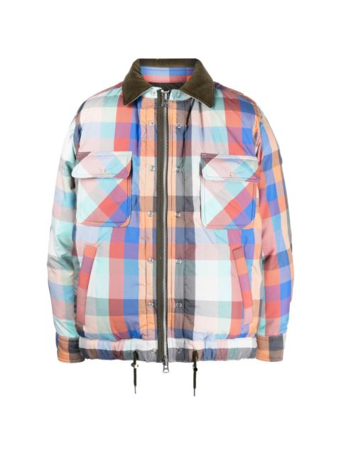 checkered padded shirt jacket