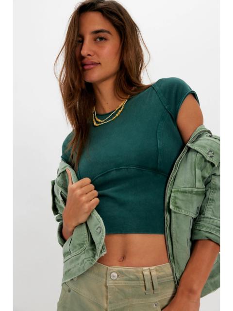 FREE PEOPLE We The Free Protagonist Cropped Cap Sleeve Tee