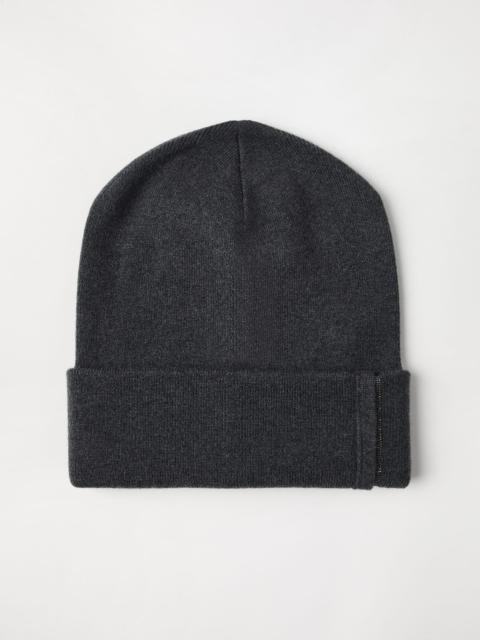 Brunello Cucinelli Cashmere rib knit beanie with monili