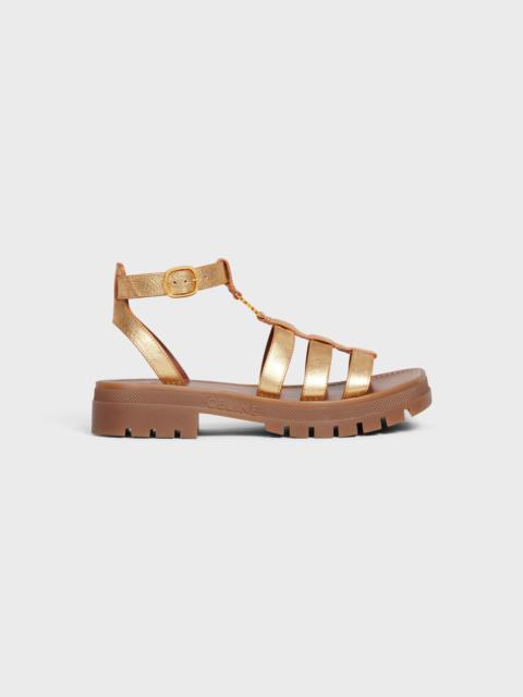 CELINE CLEA TRIOMPHE GLADIATOR CHUNKY SANDAL in Metalized Calfskin