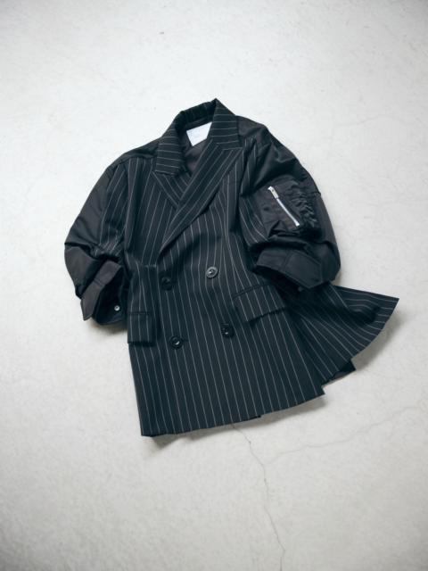 sacai Wool Silk Suiting x Nylon Twill Jacket