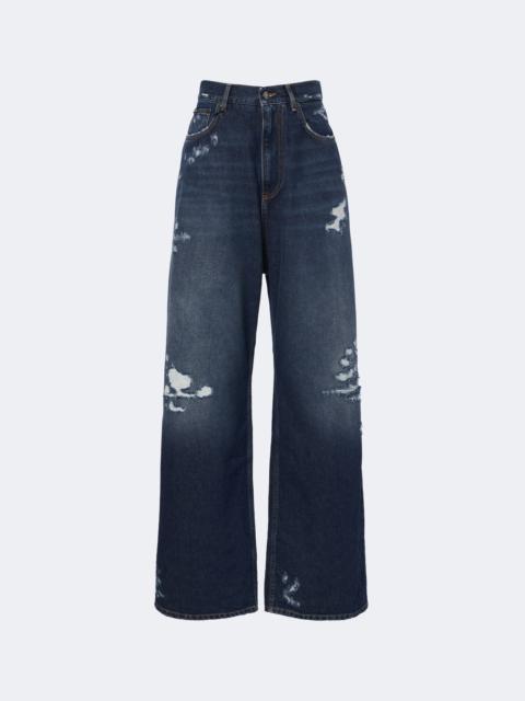 Dolce & Gabbana Distressed oversized wide-leg jeans
