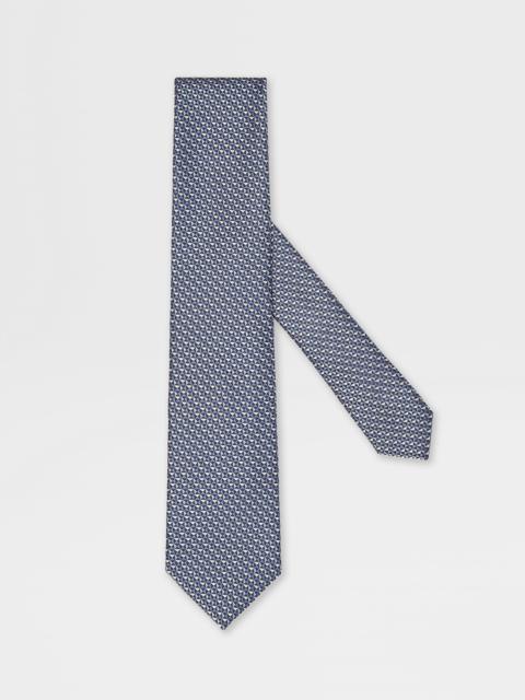 ZEGNA LIGHT BLUE SILK MACROARMATURE TIE