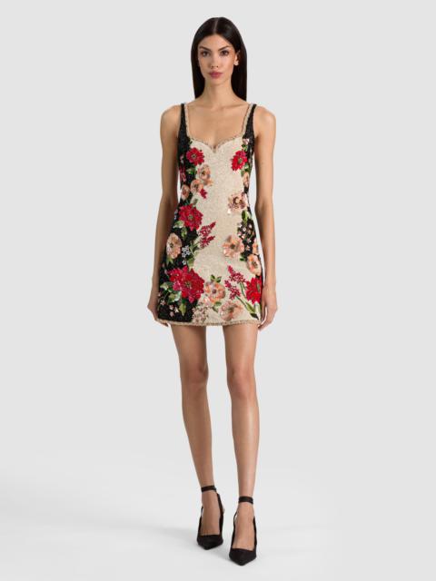Alice + Olivia EVE EMBELLISHED MINI DRESS