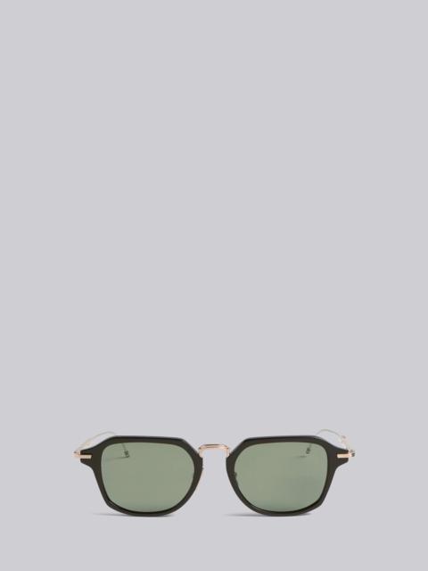 Thom Browne TB423 - Black White And Gold Clubmaster Sunglasses