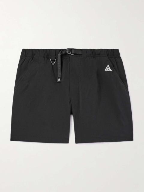 ACG Straight-Leg Belted Logo-Embroidered Shell Shorts