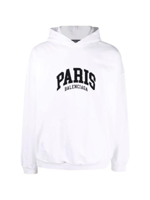 Paris logo embroidered hoodie