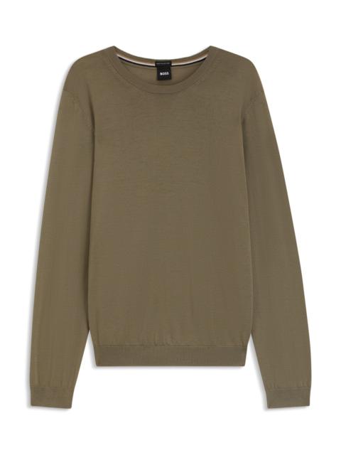 BOSS SLIM-FIT SWEATER IN MERINO WOOL WITH CREW NECKLINE