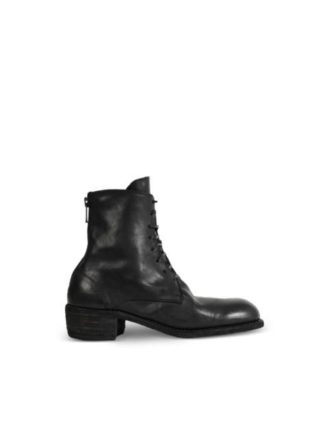 Guidi lace-up leather ankle boots