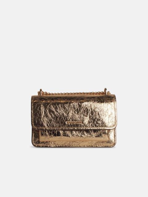 MICHAEL KORS 'CLAIRE' GOLD LEATHER CROSSBODY BAG