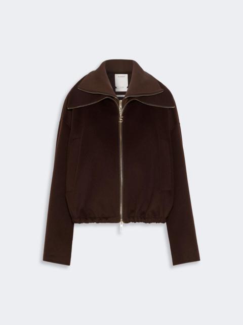 Sportmax EMIRO Pure wool bomber jacket with removable bib - CHOCOLATE