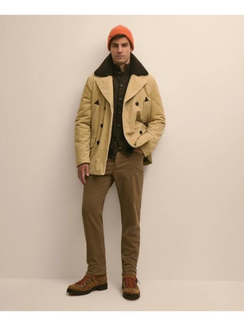 Brooks Brothers Corduroy Peacoat with Removable Shearling Collar