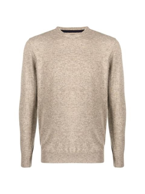 embroidered-logo wool jumper