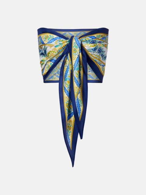 Etro Printed silk bandeau top
