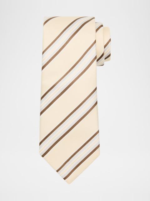 Brunello Cucinelli Men's Striped Silk Tie