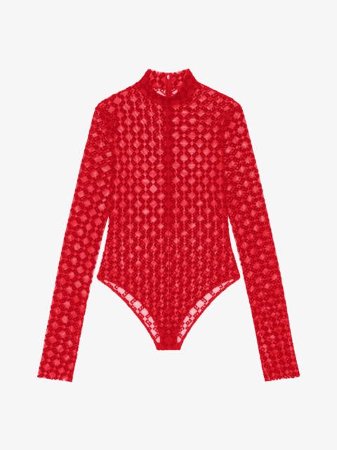 Givenchy BODYSUIT IN MONOGRAM 72 TULLE