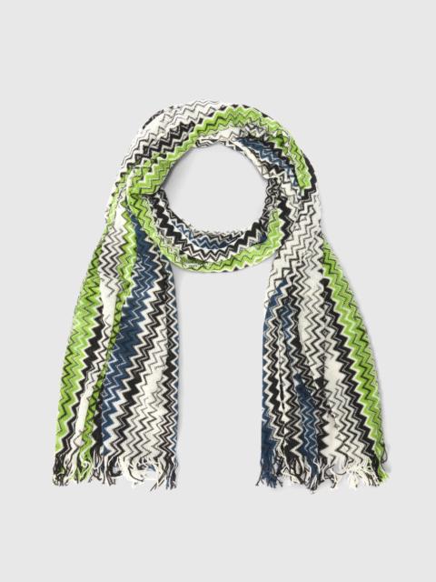 Missoni Cotton zigzag scarf with fringes