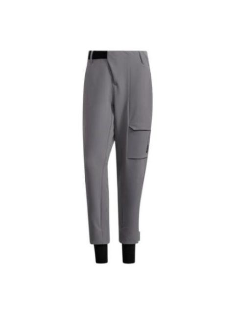 Men's adidas Solid Color Logo Printing Elastic Waistband Sports Pants/Trousers/Joggers Gray H13844