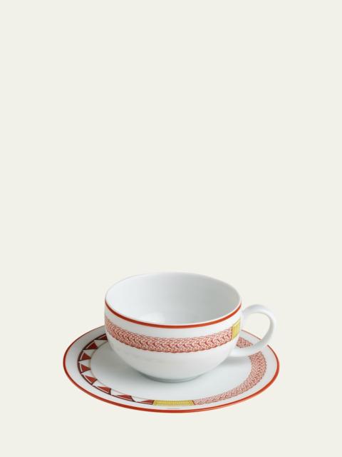 Hermès Tressages Equestres Tea Cup and Saucer