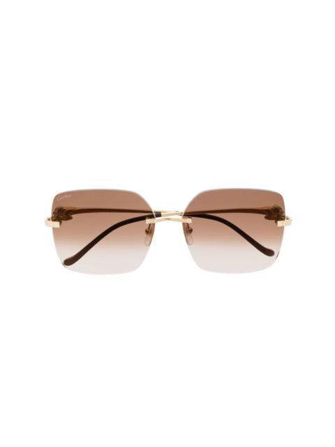 rimless square-frame sunglasses