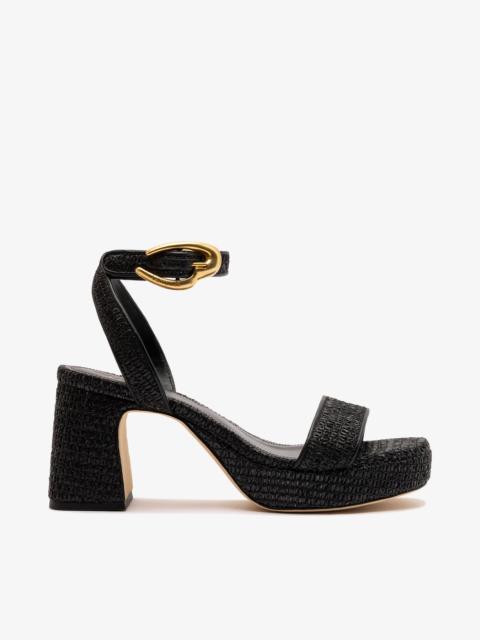 Larroudé Dolly Verona Low Platform Sandal Black Raffia