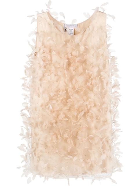 Max Mara feather-embellished shift dress