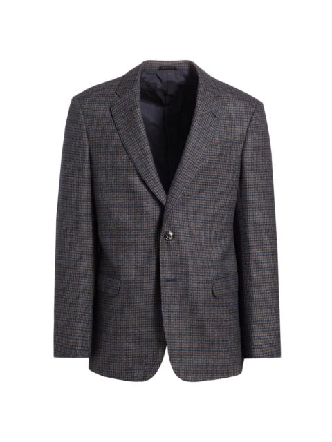 GIORGIO ARMANI Men's Check Wool & Cashmere Jacket - Navy Copper