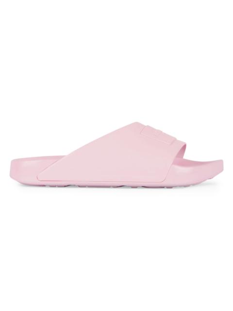 Givenchy Women's Label Slide Flat Mules in Patent Rubber - Light Pink