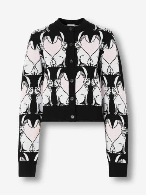 Burberry Rabbit Viscose and Wool Blend Jacquard Cardigan