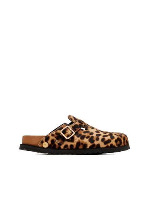 BIRKENSTOCK Boston leopard-pattern sandals