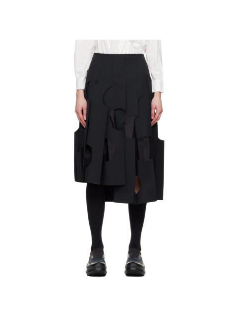 Comme Des Garçons Black Cutout Midi Skirt
