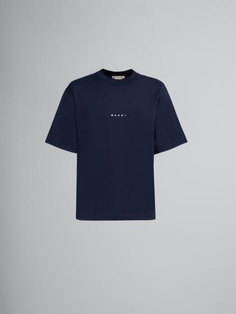 Marni BLUE BLACK JERSEY LOGO PRINT T-SHIRT