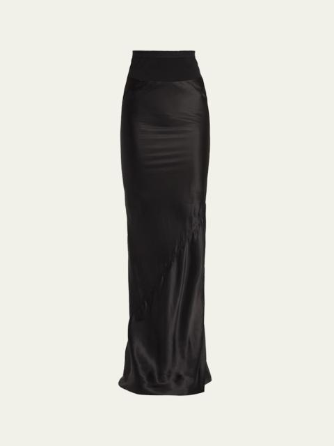 Rick Owens Coda Mixed-Media Maxi Skirt