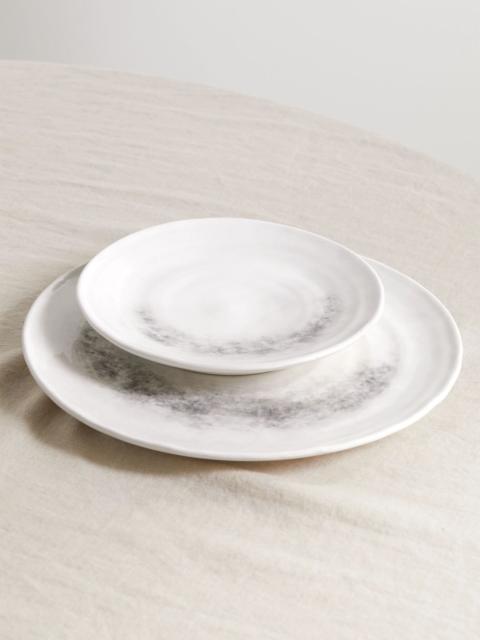 Brunello Cucinelli Set of two glazed ceramic plates Stone