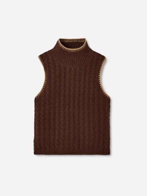 UGG ® Women's Zariah Cable Knit Tank Polyester Tops in Cola