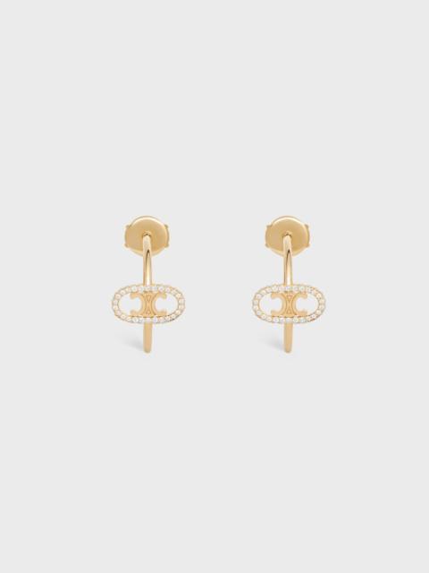 CELINE Maillon Triomphe Hoops in Yellow Gold and Diamonds