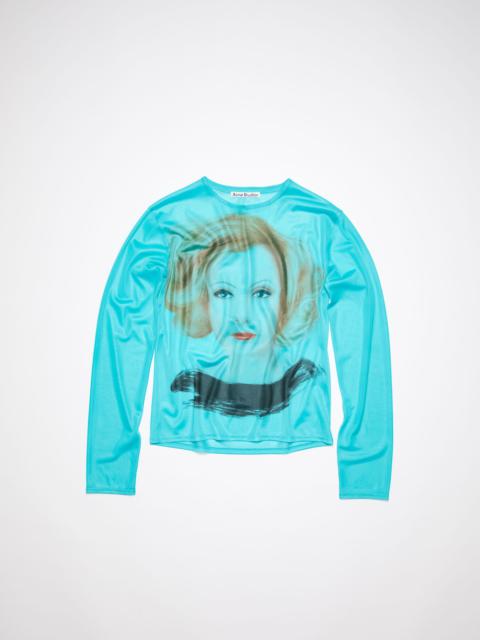 Printed long sleeve t-shirt - Fluo Blue