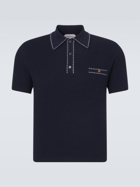 VERSACE Cotton polo sweater