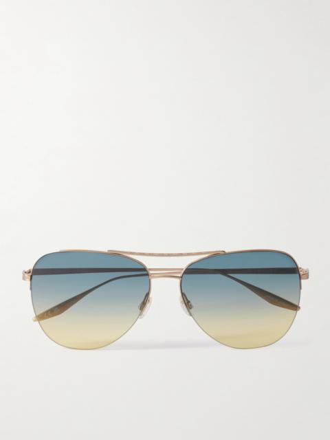 BARTON PERREIRA Chevalier Aviator-style Gold-tone Sunglasses