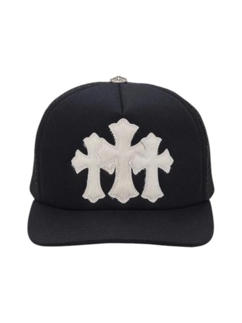 Chrome Hearts Chrome Hearts White Cemetary Cross CH Trucker Hat Black