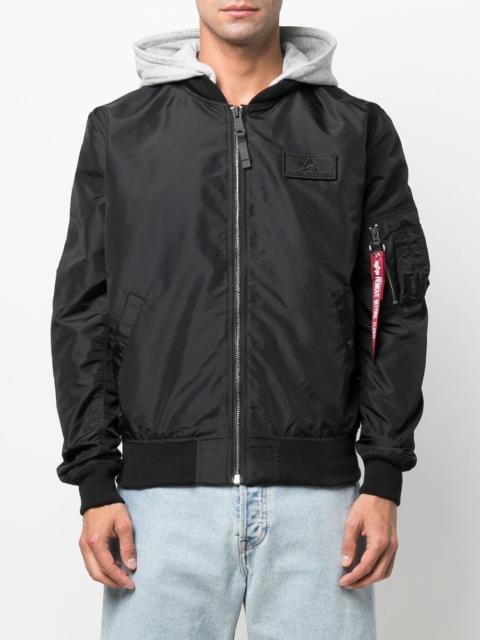 ALPHA INDUSTRIES logo print bomber jacket