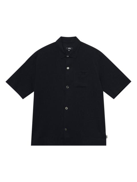 Stussy Boxy Flat Hem Crinkled Shirt 'Black'