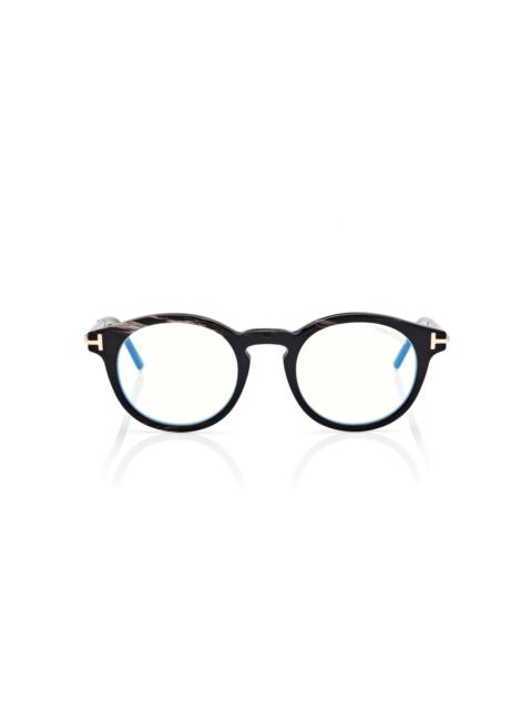 TOM FORD ROUND HORN BLUE BLOCK OPTICALS