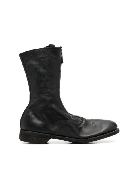 round-toe leather boots