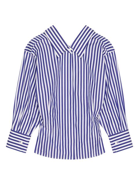 Givenchy Women's Slashed Striped Shirt in Poplin - Electric Blue White