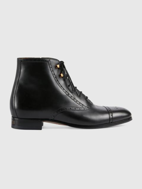 GUCCI Men's boot with brogue details